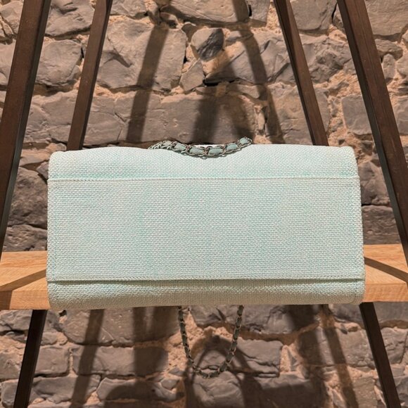 Chanel Turquoise Woven Straw Large Deauville Shopping Tote Bag - Picture 6 of 16